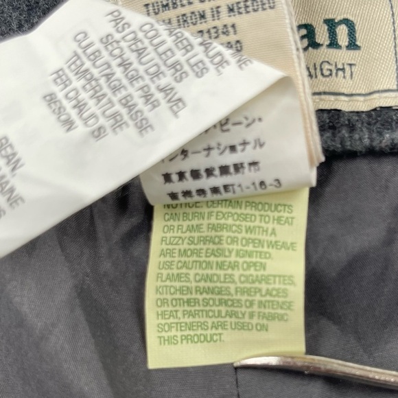 L.L. Bean Pants Womens 12 Grey Classic‎ Fit Straight Flannel 100% Cotton Lined - Picture 14 of 14